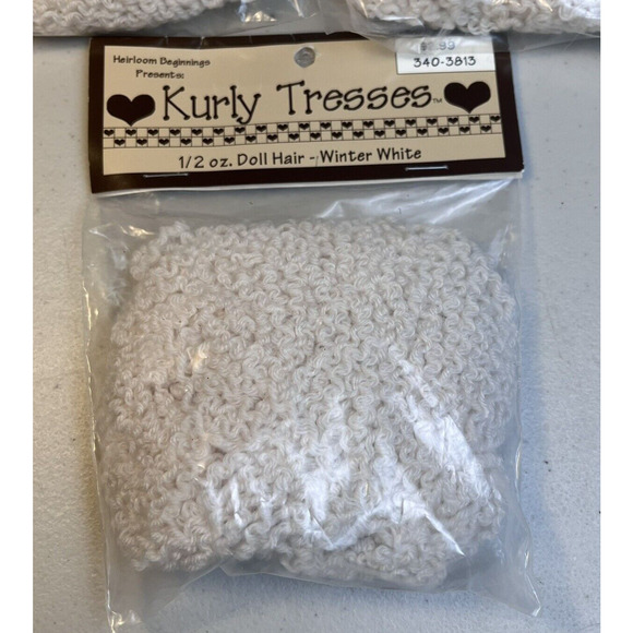 Doll Hair Winter White Heirloom Beginnings Kurly Tresses Craft 1/2 OZ Lot of 3 - Picture 3 of 5